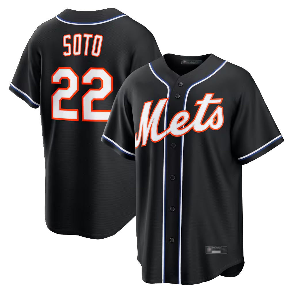 Arlishia NY.Mets #22 Juan Soto Player Black Fashion Out Game Stitched Jerseys