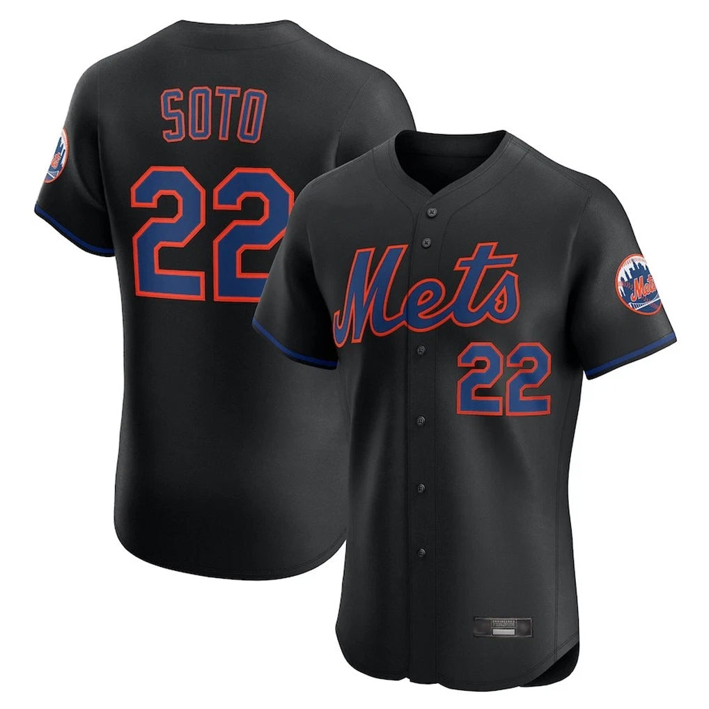 Arlishia NY.Mets #22 Juan Soto Player Black Home Limited Elite Stitched Jerseys
