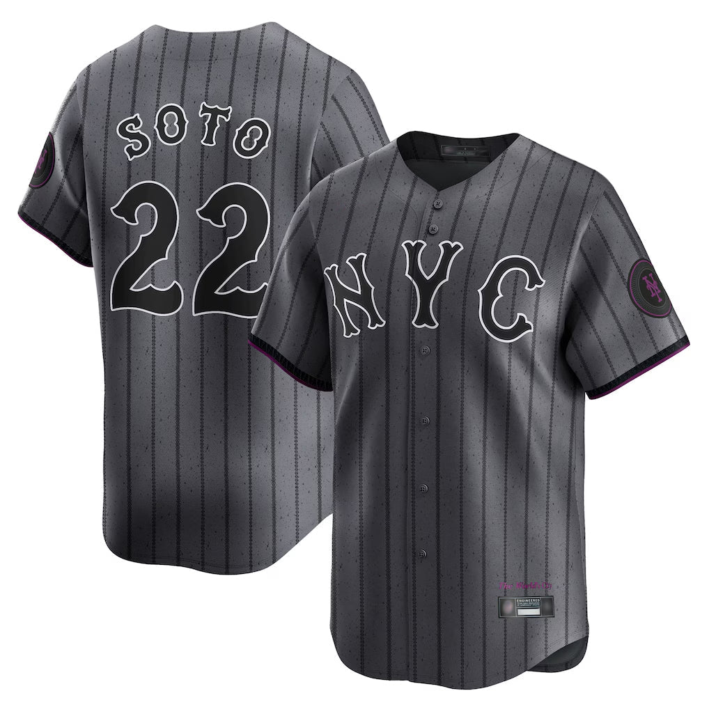 Arlishia NY.Mets #22 Juan Soto Player Gray City Connect Limited Stitched Jerseys