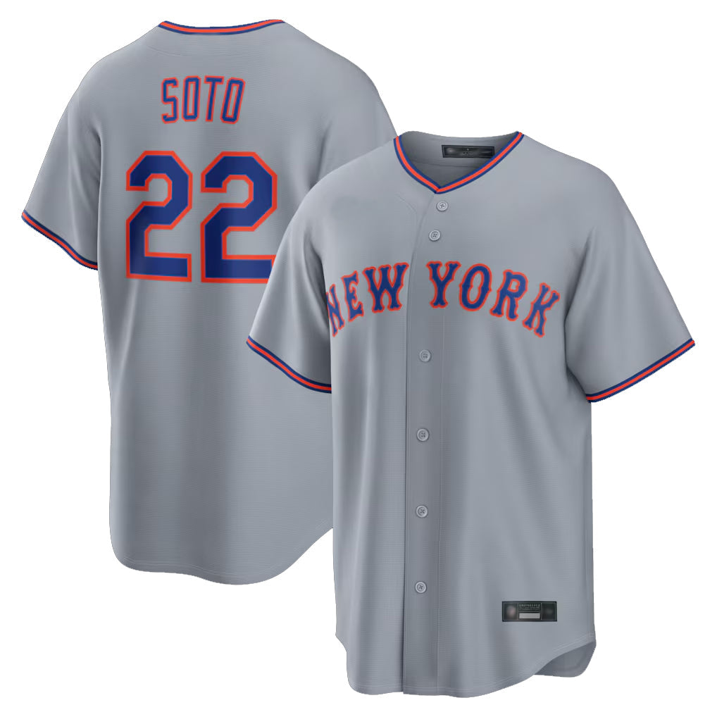 Arlishia NY.Mets #22 Juan Soto Player Gray Road Home Game Stitched Jerseys