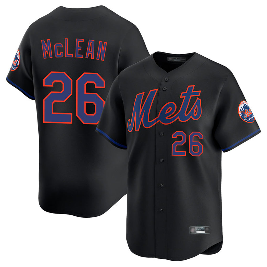 Arlishia NY.Mets #26 Nolan McLean Player Black Alternate Home Limited Stitched Jerseys