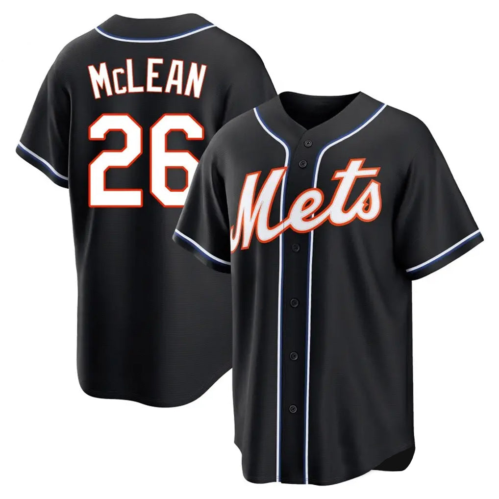 Arlishia NY.Mets #26 Nolan McLean Player Black Fashion Out Game Stitched Jerseys