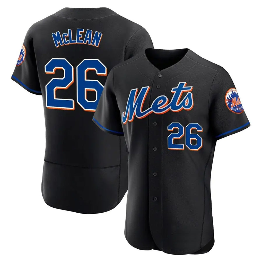 Arlishia NY.Mets #26 Nolan McLean Player Black Replica Home Limited Elite Stitched Jerseys