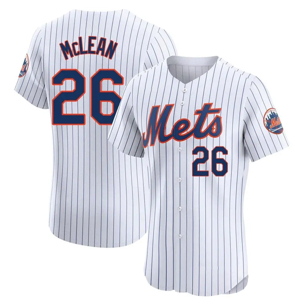 Arlishia NY.Mets #26 Nolan McLean Player White Home Limited Elite Stitched Jerseys