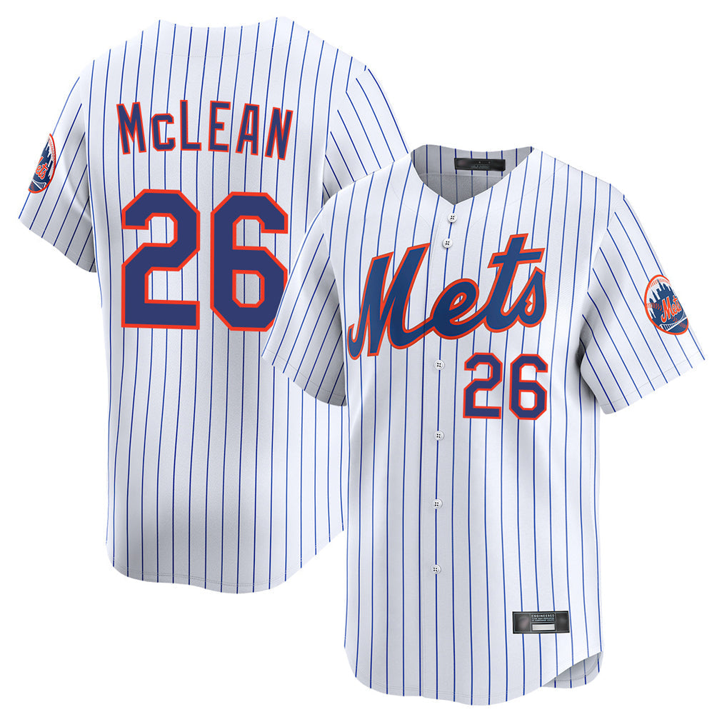 Arlishia NY.Mets #26 Nolan McLean Player White Home Replica Stitched Jerseys
