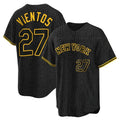 Arlishia NY.Mets #27 Mark Vientos Player Black Snake Skin City Home Game Stitched Jerseys