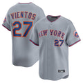 Arlishia NY.Mets #27 Mark Vientos Player Gray Road Limited Home Stitched Jerseys