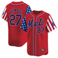 Arlishia NY.Mets #27 Mark Vientos Player Red 2025 Independence Day Vapor Premier Limited  Stitched Jerseys