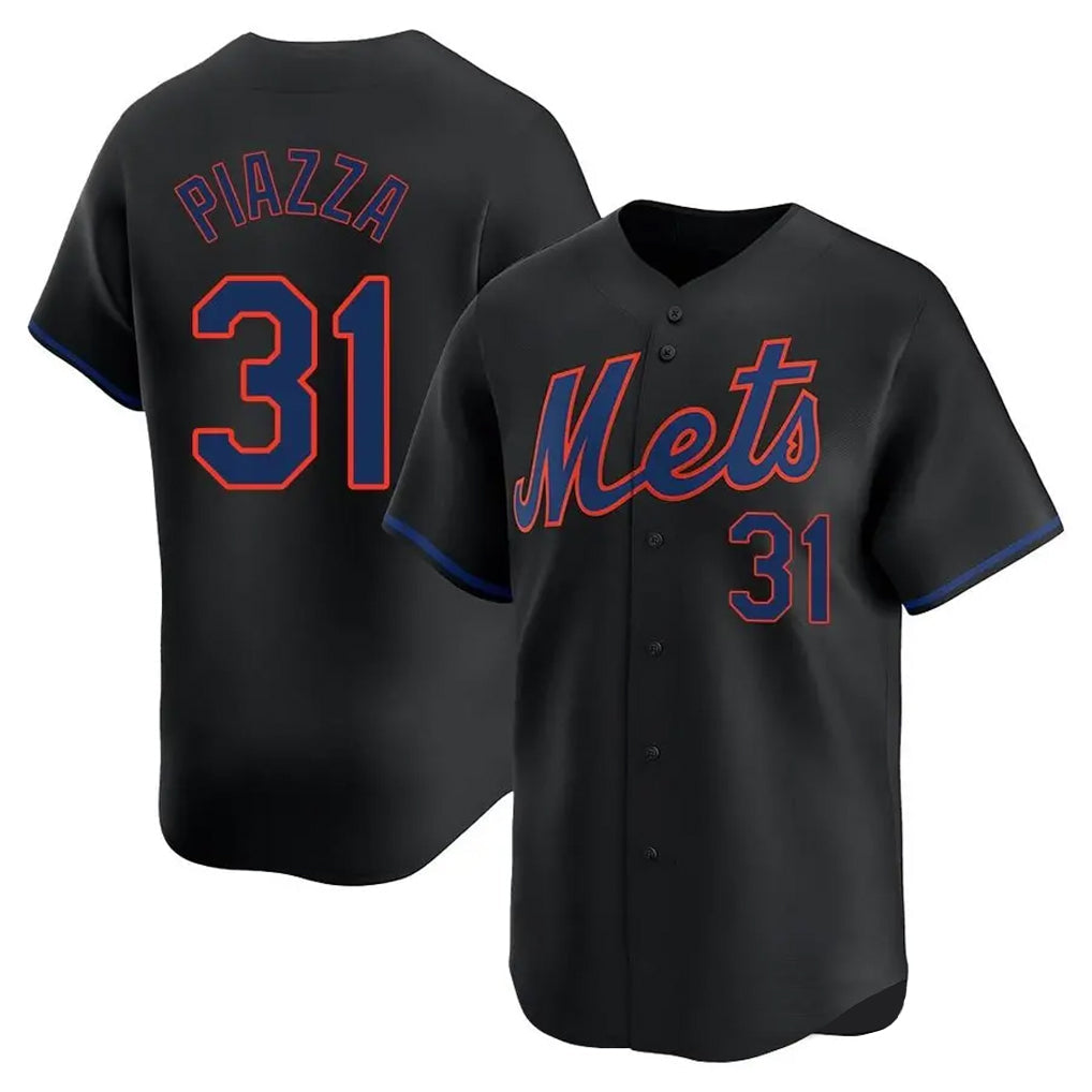 Arlishia NY.Mets #31 Mike Piazza Player Black Alternate Home Limited Stitched Jerseys