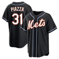 Arlishia NY.Mets #31 Mike Piazza Player Black Fashion Out Game Stitched Jerseys