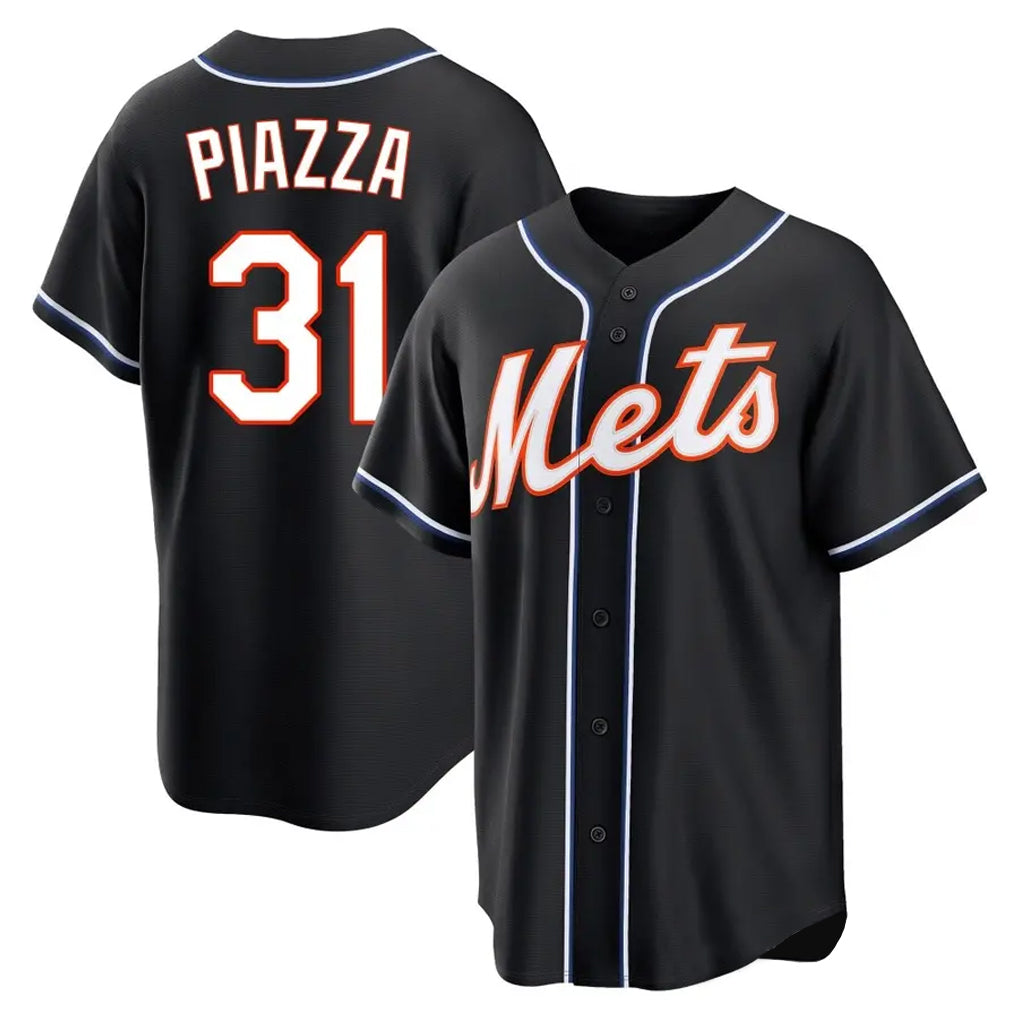 Arlishia NY.Mets #31 Mike Piazza Player Black Fashion Out Game Stitched Jerseys