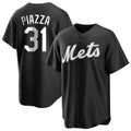 Arlishia NY.Mets #31 Mike Piazza Player Black Home Game Stitched Jerseys