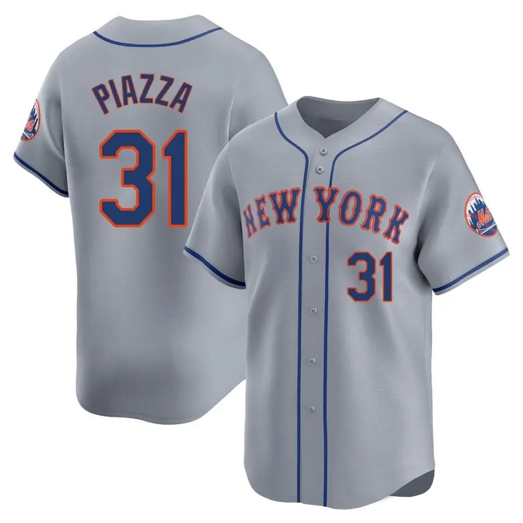 Arlishia NY.Mets #31 Mike Piazza Player Gray Road Limited Home Stitched Jerseys