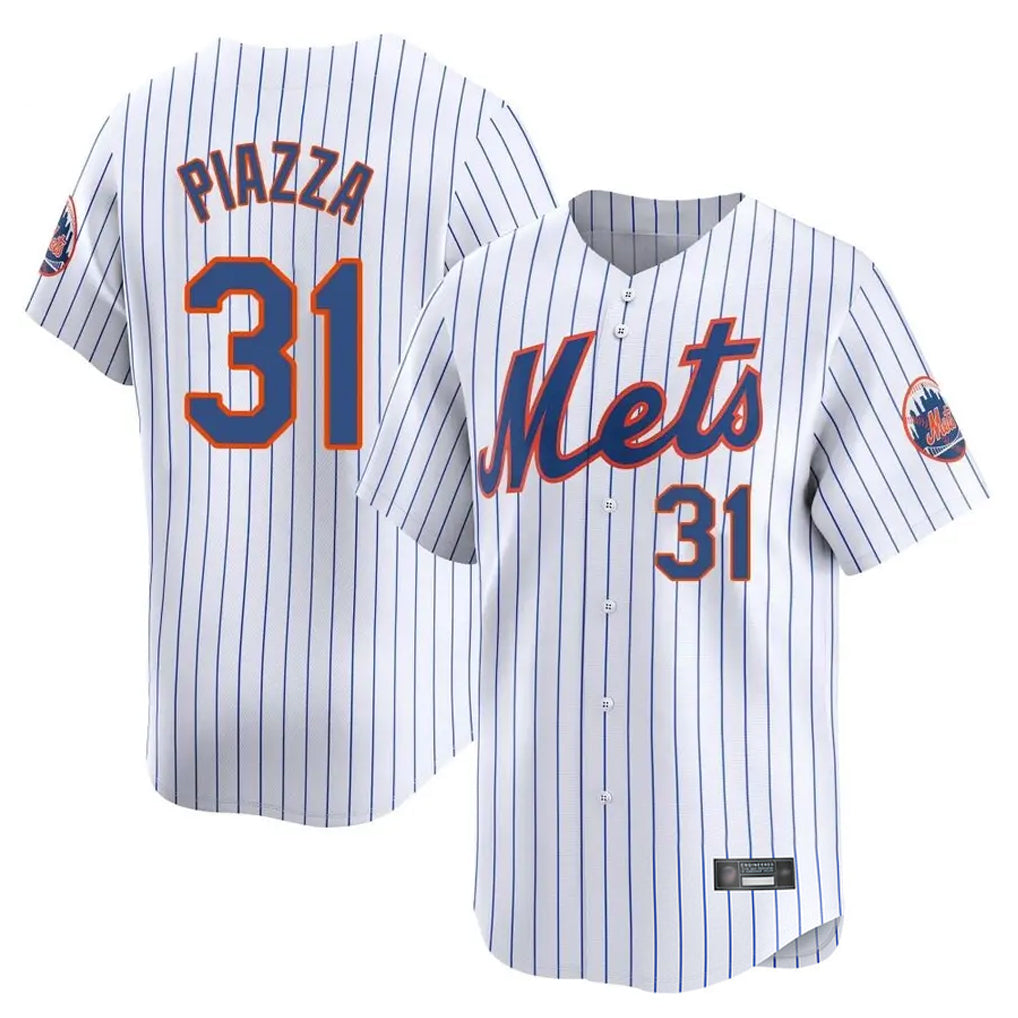 Arlishia NY.Mets #31 Mike Piazza Player White Home Replica Stitched Jerseys