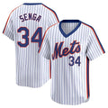 Arlishia NY.Mets #34 Kodai Senga Player White Cooperstown Collection T-shirt Game Stitched Jerseys