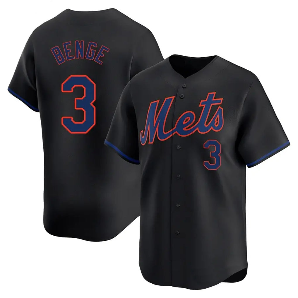 Arlishia NY.Mets #3 Carson Benge Player Black Alternate Home Limited Stitched Jerseys