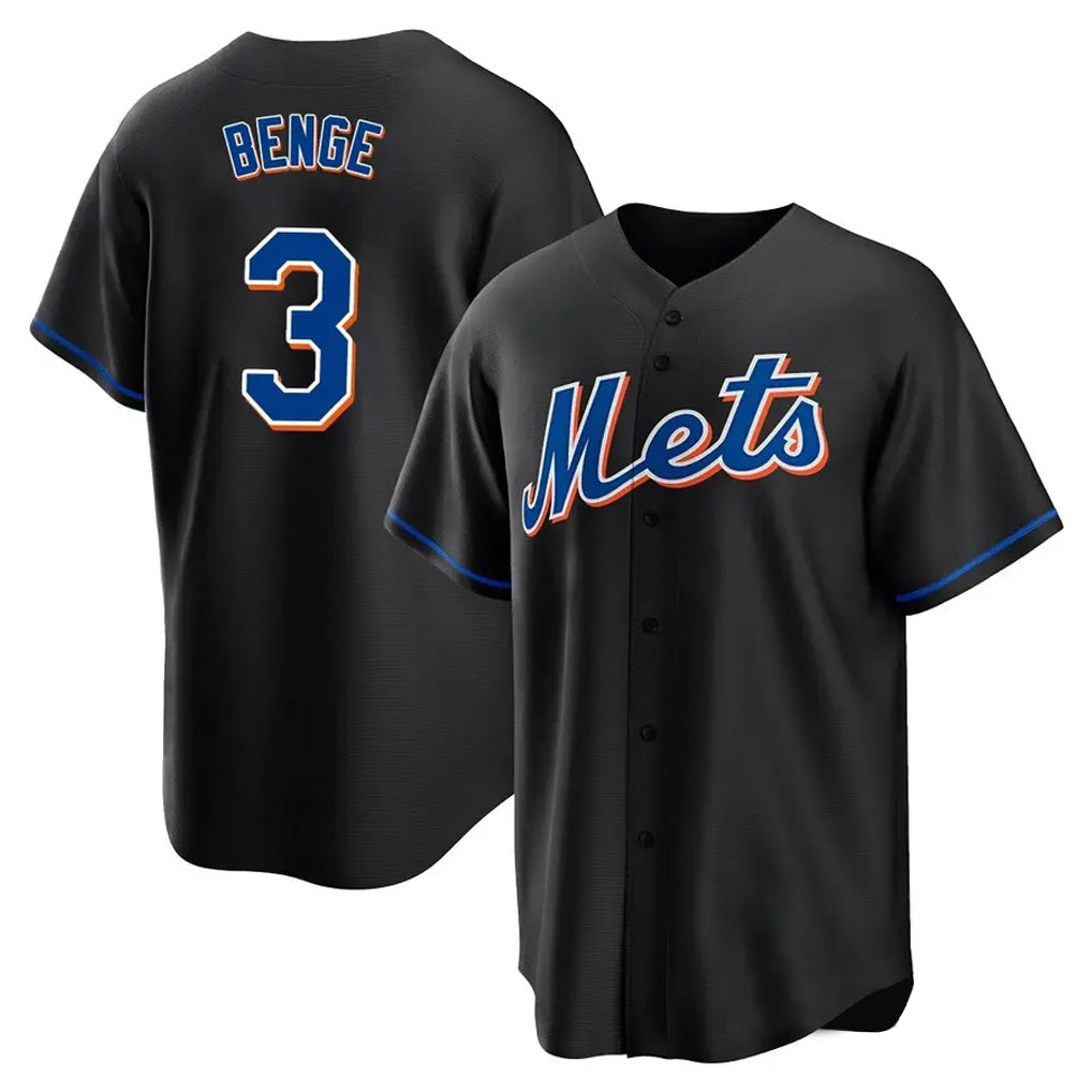 Arlishia NY.Mets #3 Carson Benge Player Black Replica Home Game Stitched Jerseys