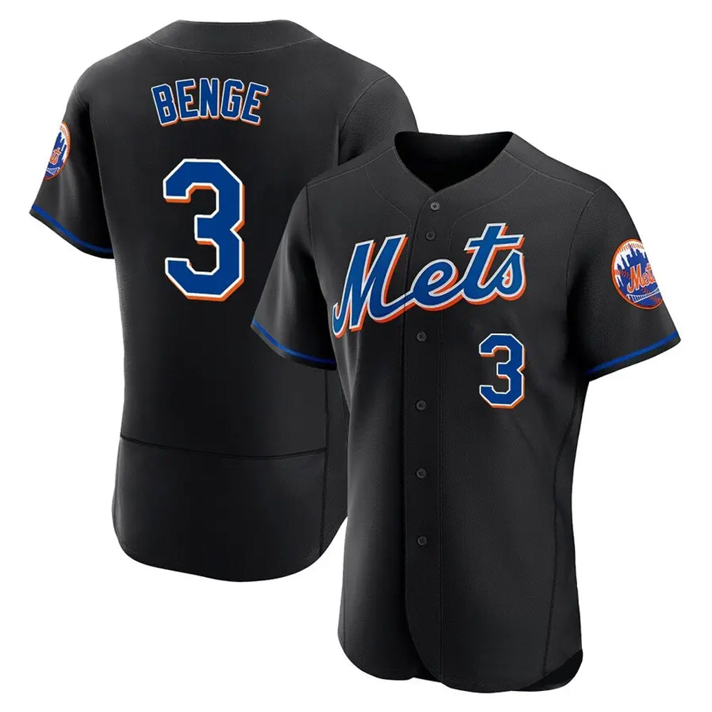 Arlishia NY.Mets #3 Carson Benge Player Black Replica Home Limited Elite Stitched Jerseys