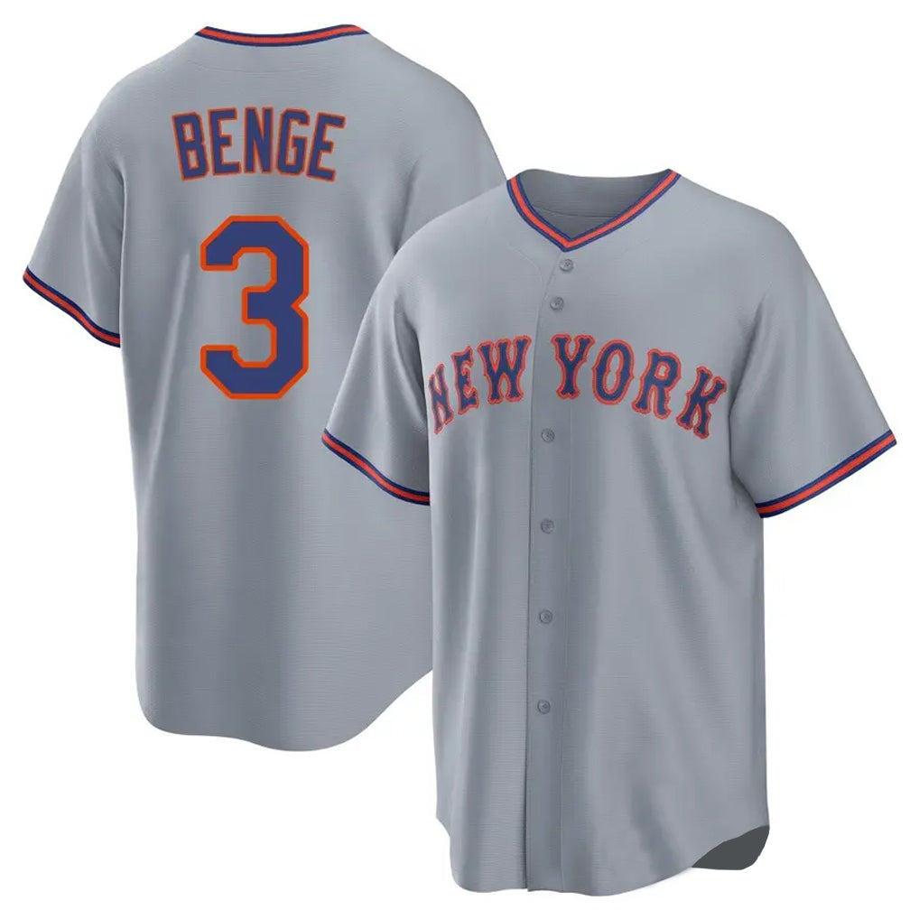 Arlishia NY.Mets #3 Carson Benge Player Gray Road Home Game Stitched Jerseys