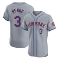 Arlishia NY.Mets #3 Carson Benge Player Gray Road Limited Elite Home Stitched Jerseys
