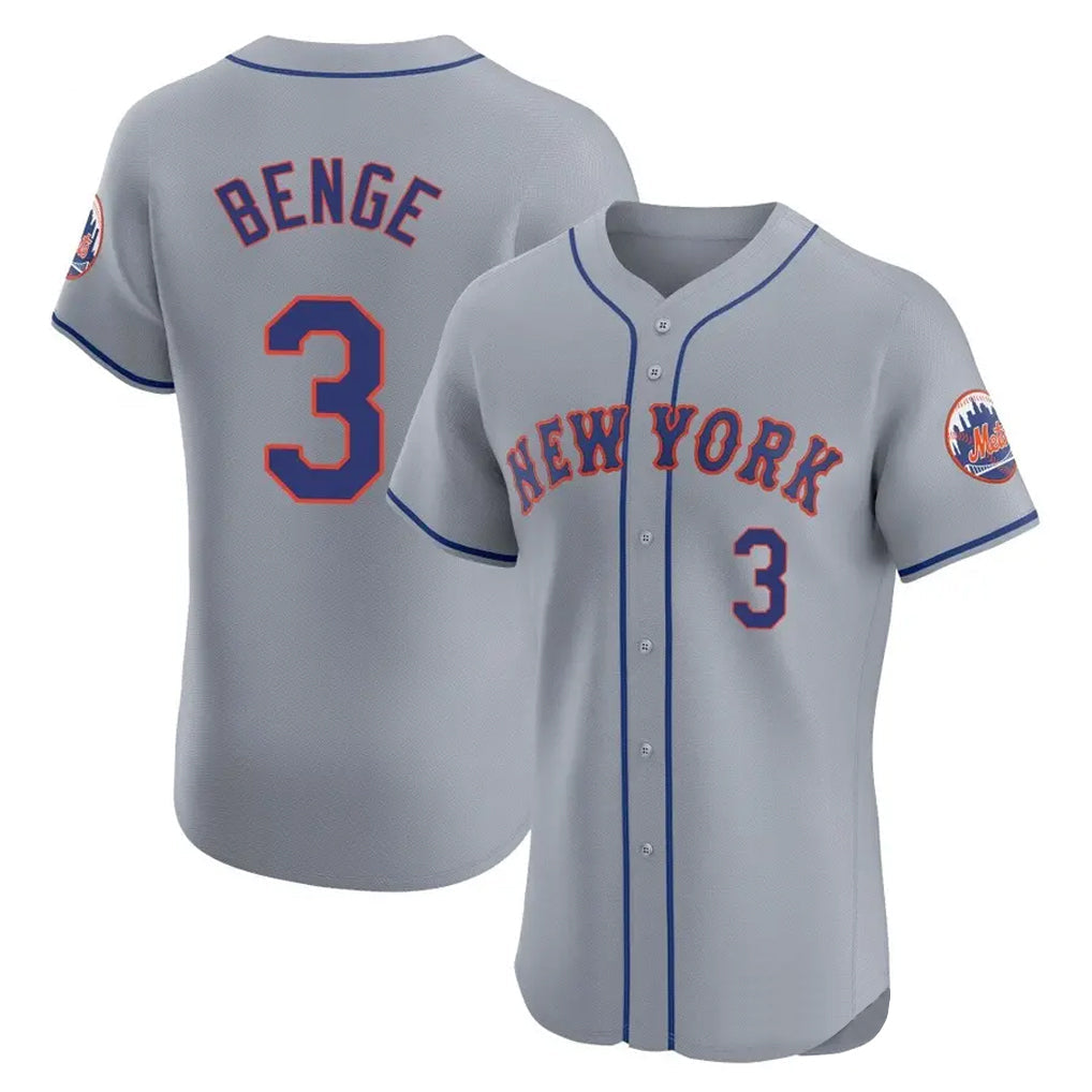 Arlishia NY.Mets #3 Carson Benge Player Gray Road Limited Elite Home Stitched Jerseys