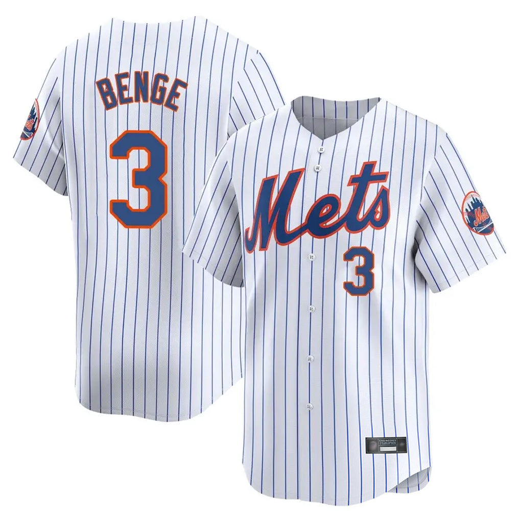 Arlishia NY.Mets #3 Carson Benge Player White Home Replica Stitched Jerseys