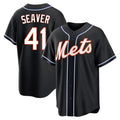Arlishia NY.Mets #41 Tom Seaver Player Black Fashion Out Game Stitched Jerseys