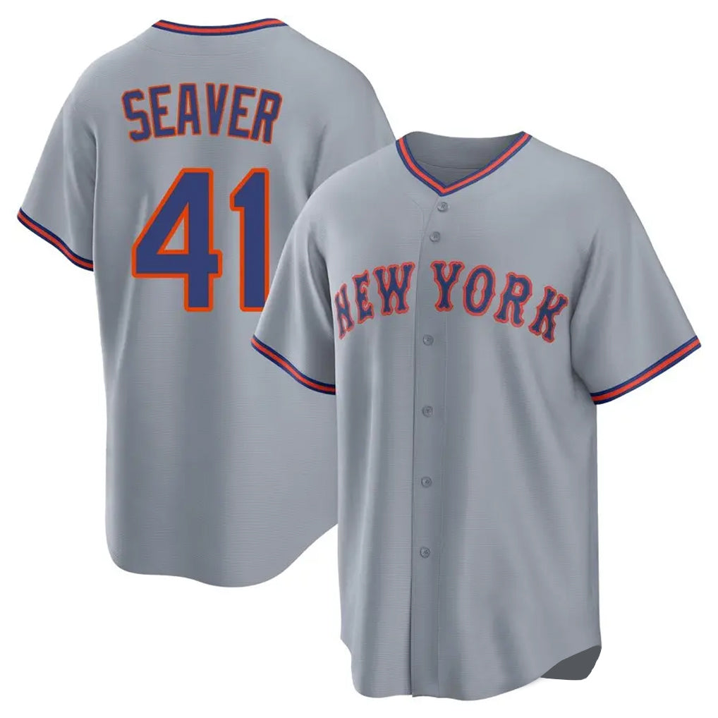 Arlishia NY.Mets #41 Tom Seaver Player Gray Road Home Game Stitched Jerseys