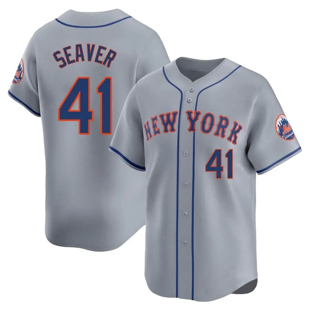 Arlishia NY.Mets #41 Tom Seaver Player Gray Road Limited Home Stitched Jerseys