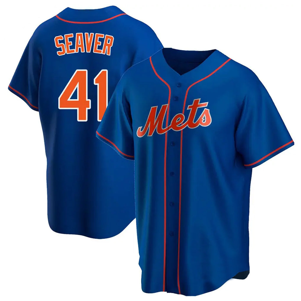 Arlishia NY.Mets #41 Tom Seaver Player Royal Home Game Stitched Jerseys