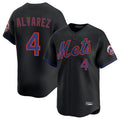 Arlishia NY.Mets #4 Francisco Alvarez Player Black Alternate Home Limited Stitched Jerseys