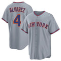 Arlishia NY.Mets #4 Francisco Alvarez Player Gray Road Home Game Stitched Jerseys