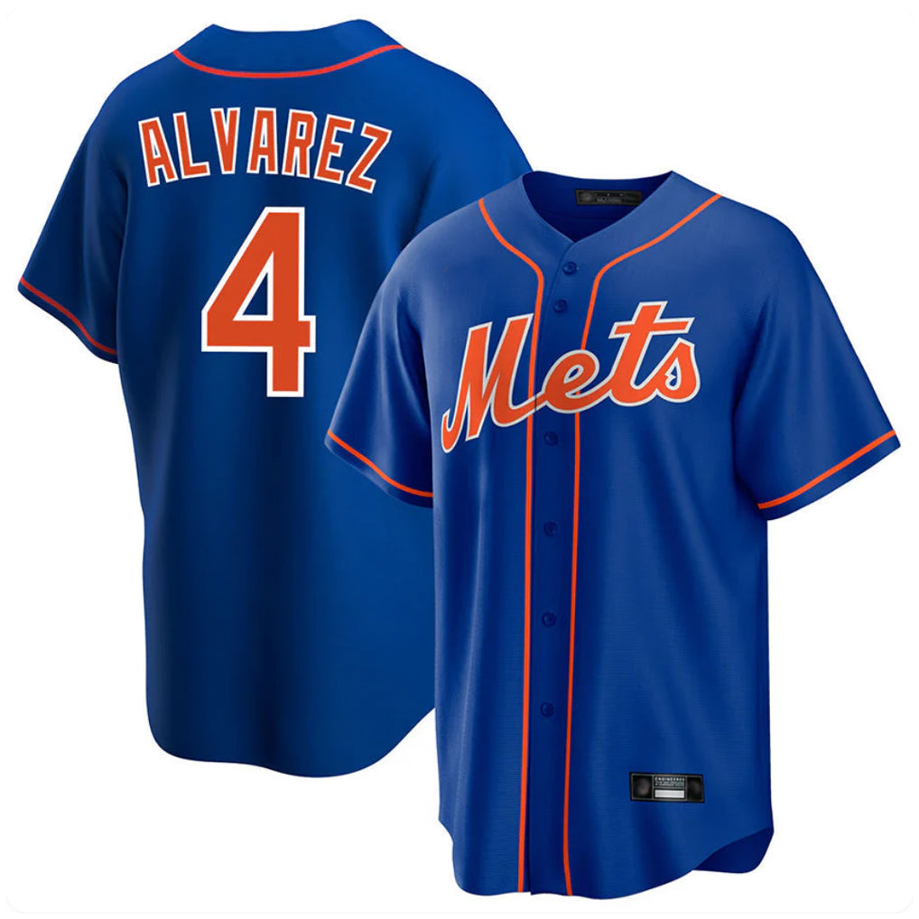 Arlishia NY.Mets #4 Francisco Alvarez Player Royal Home Game Stitched Jerseys