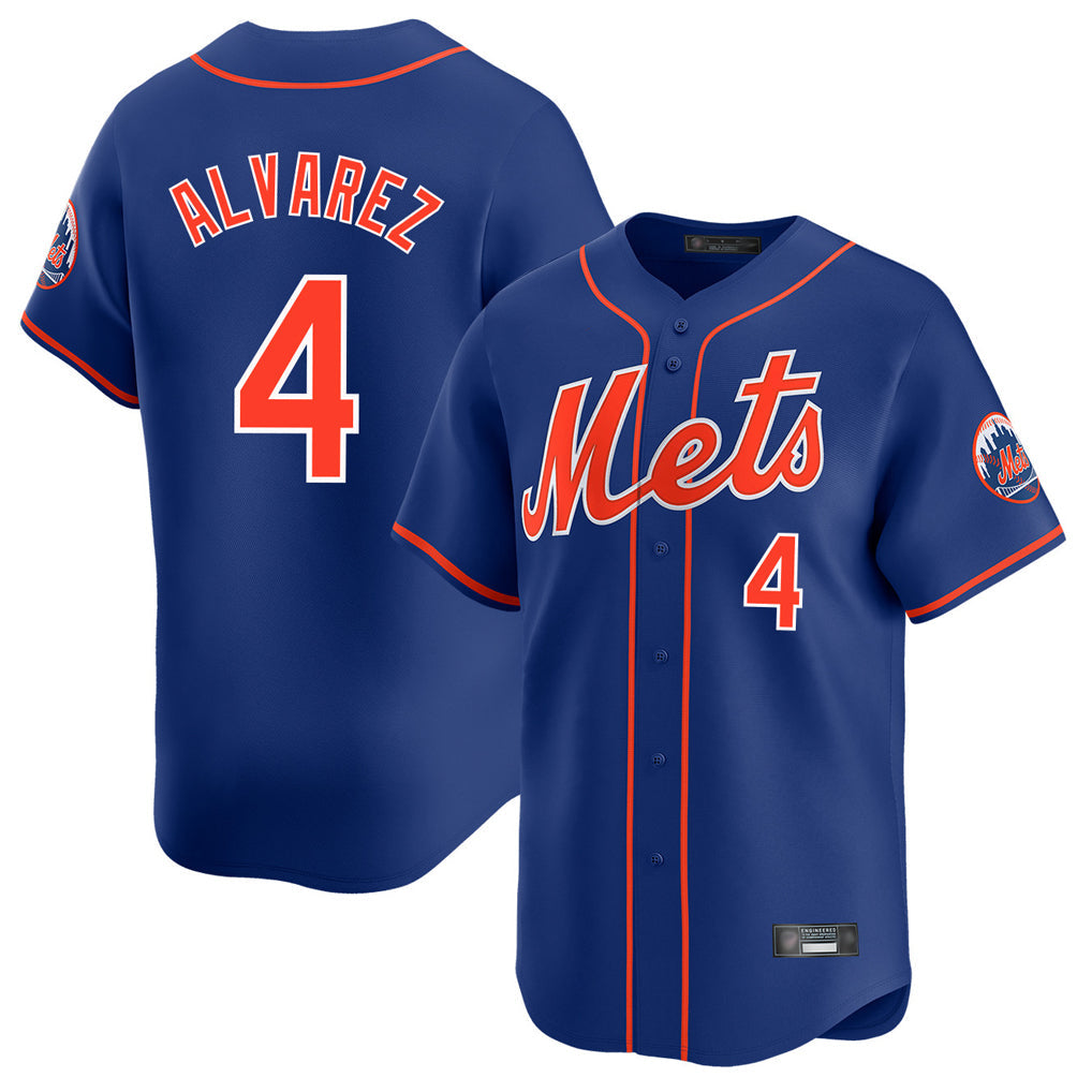 Arlishia NY.Mets #4 Francisco Alvarez Player Royal Home Limited Stitched Jerseys