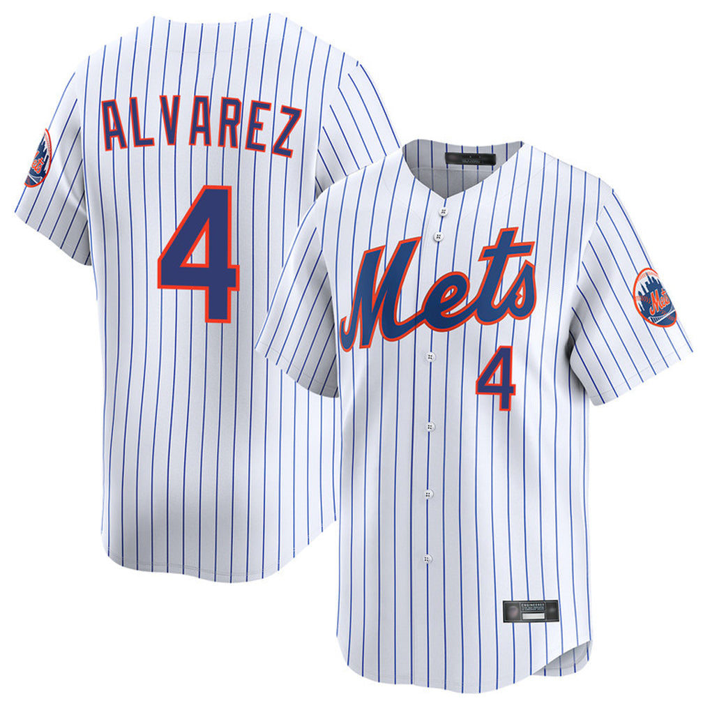 Arlishia NY.Mets #4 Francisco Alvarez Player White Home Replica Stitched Jerseys