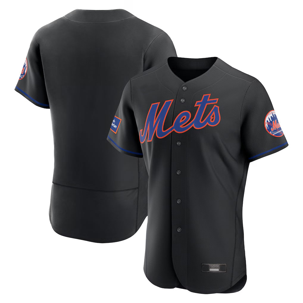 Arlishia NY.Mets Blank Player Black Alternate Elite Home Limited Stitched Jerseys