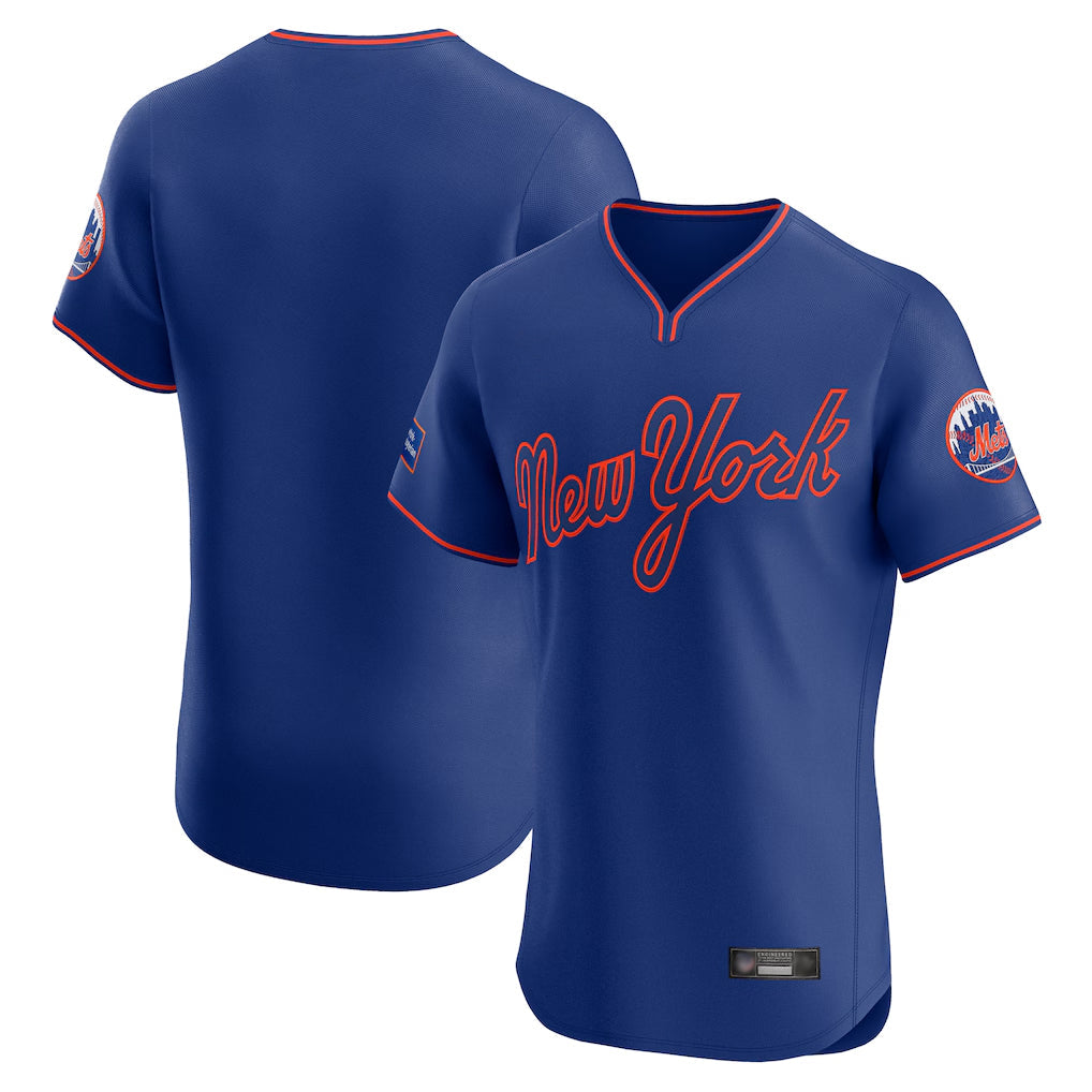 Arlishia NY.Mets Blank Player Royal T-shirt Home Limited Elite Stitched Jerseys