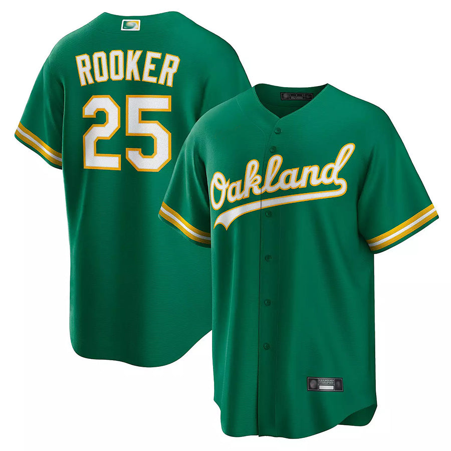 Arlishia Athletics #25 Brent Rooker Player Kelly Green Game Replica Personalized Jerseys