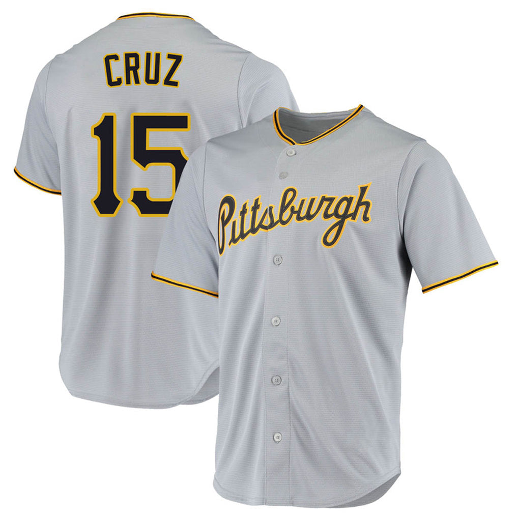 Arlishia P.Pirates #15 Oneil Cruz Player Gray Road Home Game Stitched Jerseys