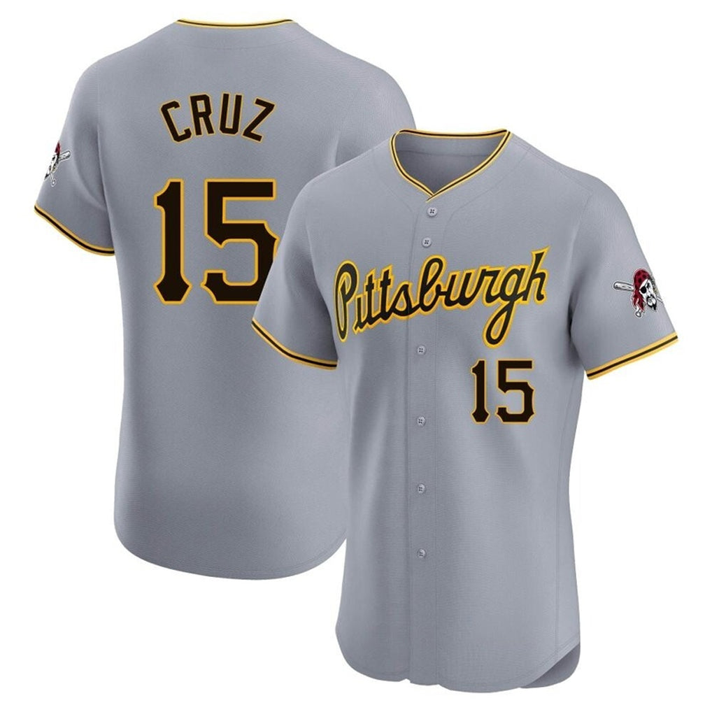Arlishia P.Pirates #15 Oneil Cruz Player Gray Road Home Limited Elite Stitched Jerseys