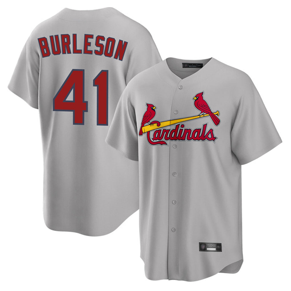 Arlishia St. Louis Cardinals #41 Alec Burlesona Player Gray Home Game Stitched Jerseys